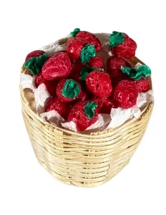 Cesto con fragole per statue da 12-15 cm
