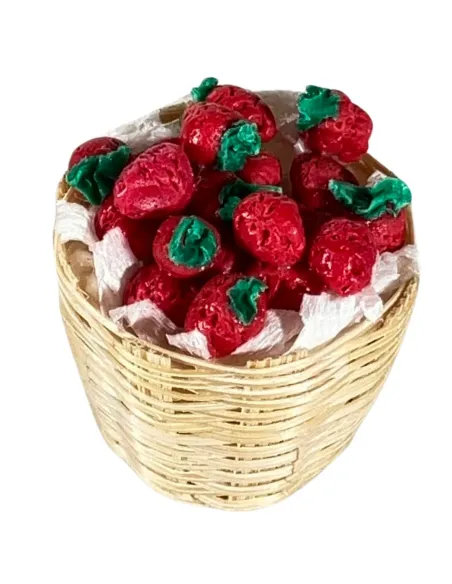 Cesto con fragole per statue da 12-15 cm