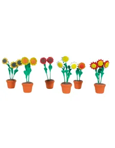Set of 6 sunflower vases for 20 cm Nativity figures