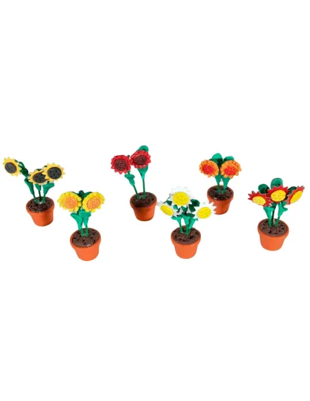 Set of 6 sunflower vases for 20 cm Nativity figures