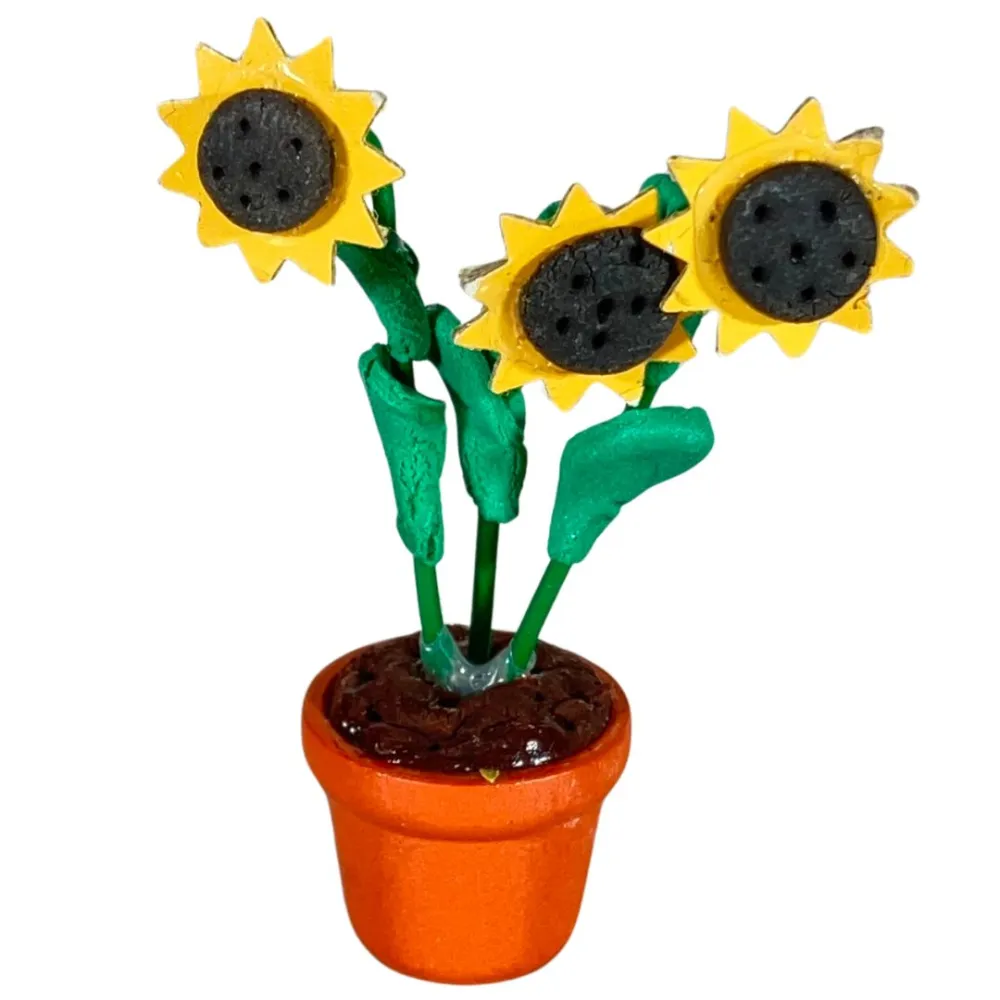 Set of 6 sunflower vases for 20 cm Nativity figures