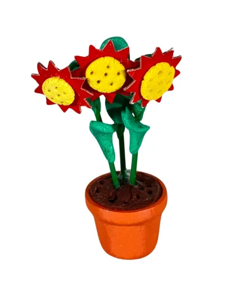 Set 6 vasi con girasoli per statue da 20 cm