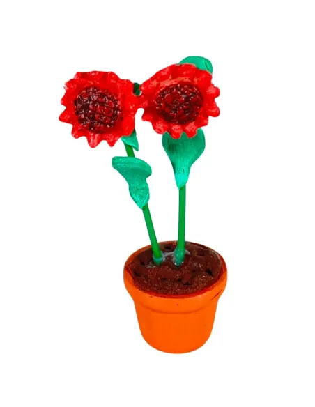 Set 6 vasi con girasoli per statue da 20 cm