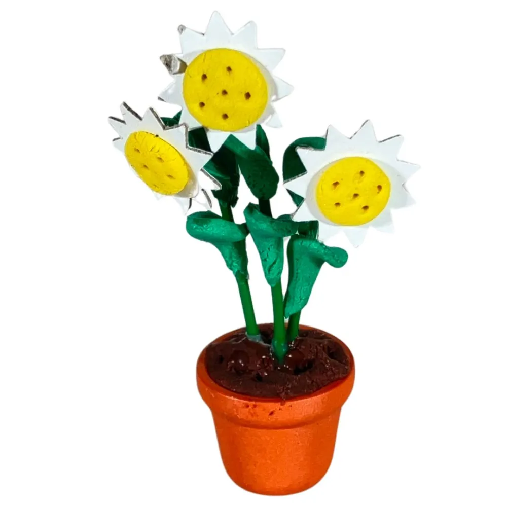 Set of 6 sunflower vases for 20 cm Nativity figures