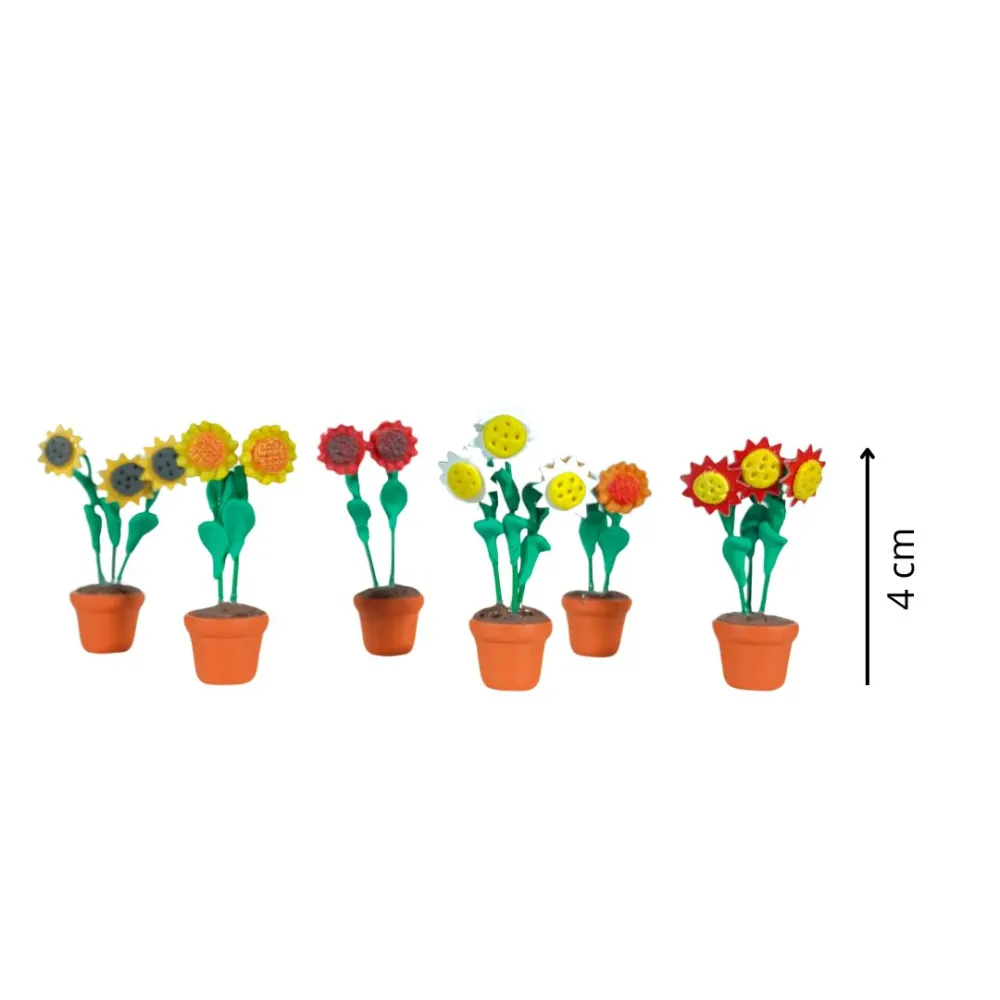 Set of 6 sunflower vases for 20 cm Nativity figures