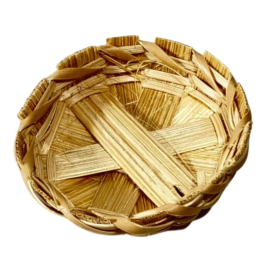 Flat Woven Basket for 20–30 cm Nativity Figures