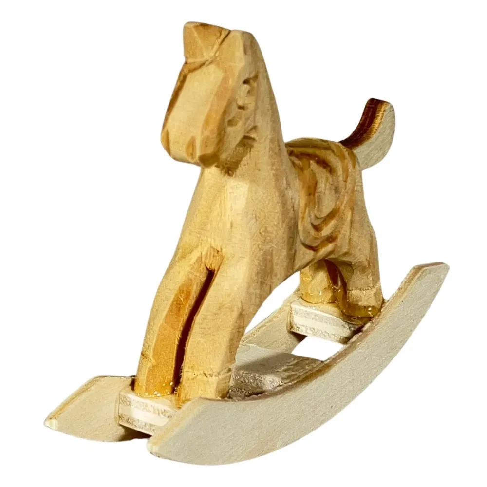 Wooden Rocking Horse for 15–20 cm Nativity Figures