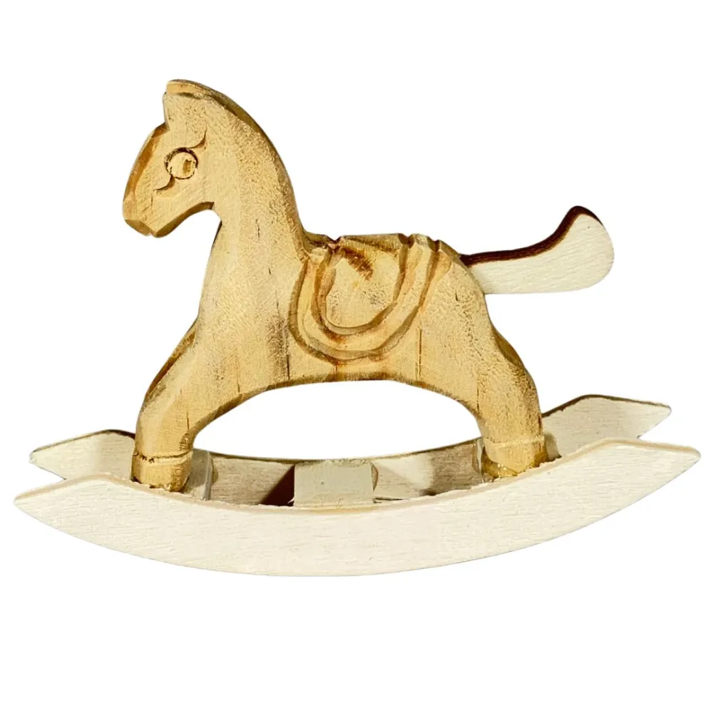 Wooden Rocking Horse for 15–20 cm Nativity Figures
