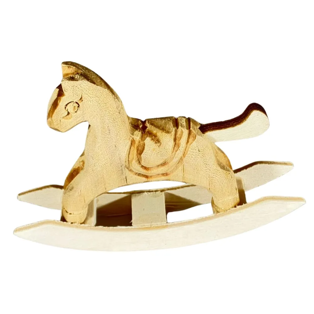Wooden Rocking Horse for 15–20 cm Nativity Figures