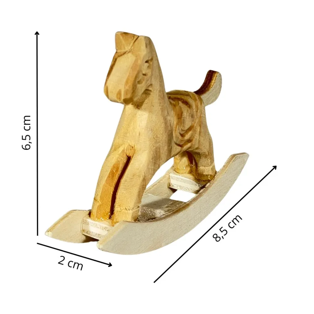 Wooden Rocking Horse for 15–20 cm Nativity Figures