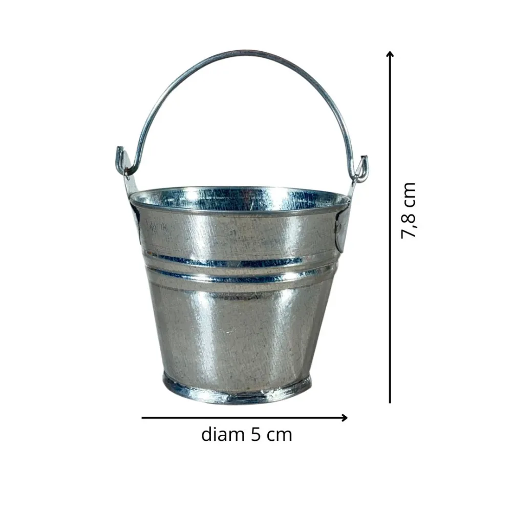 Sheet Metal Bucket with Handle for 30–35 cm Nativity Figures
