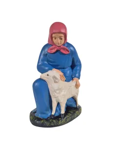 Donna inginocchiata con pecora serie 20 cm