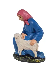 Donna inginocchiata con pecora serie 20 cm 2