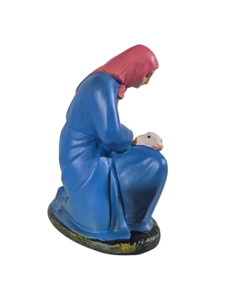 Donna inginocchiata con pecora serie 20 cm