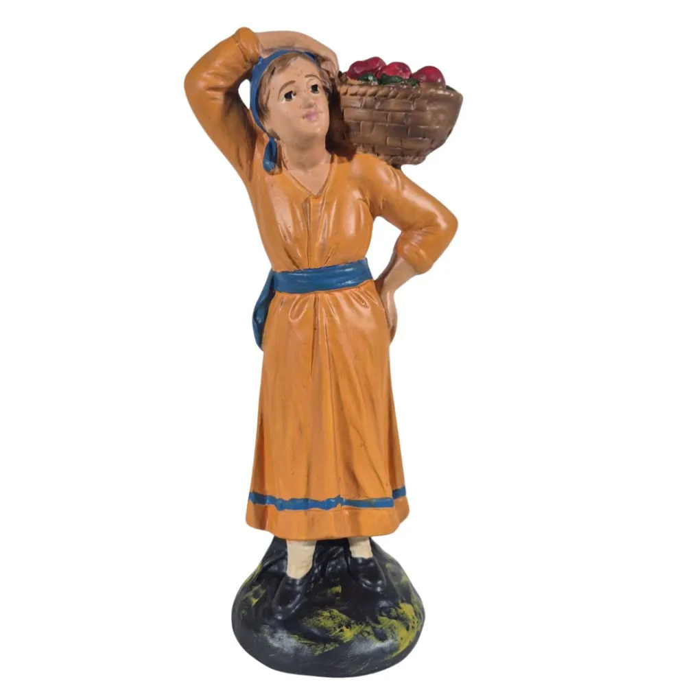 Woman with Basket on Shoulder, 20 cm Series