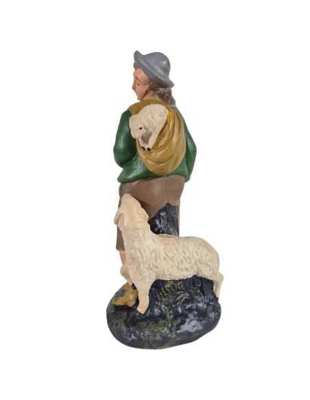 Uomo con pecora e agnellino serie 20 cm