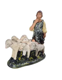 Pastore con 6 pecore serie 30 cm