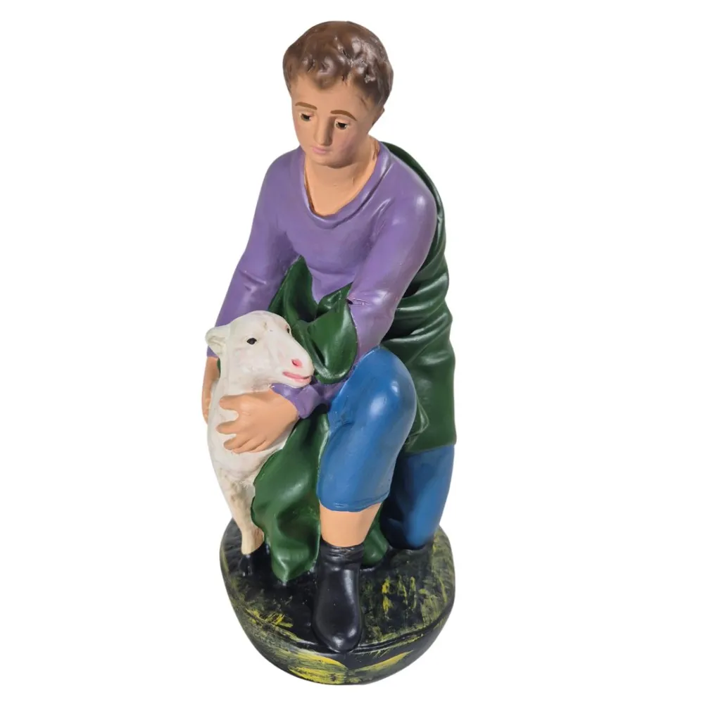 Kneeling Shepherd with Sheep, 30 cm Series