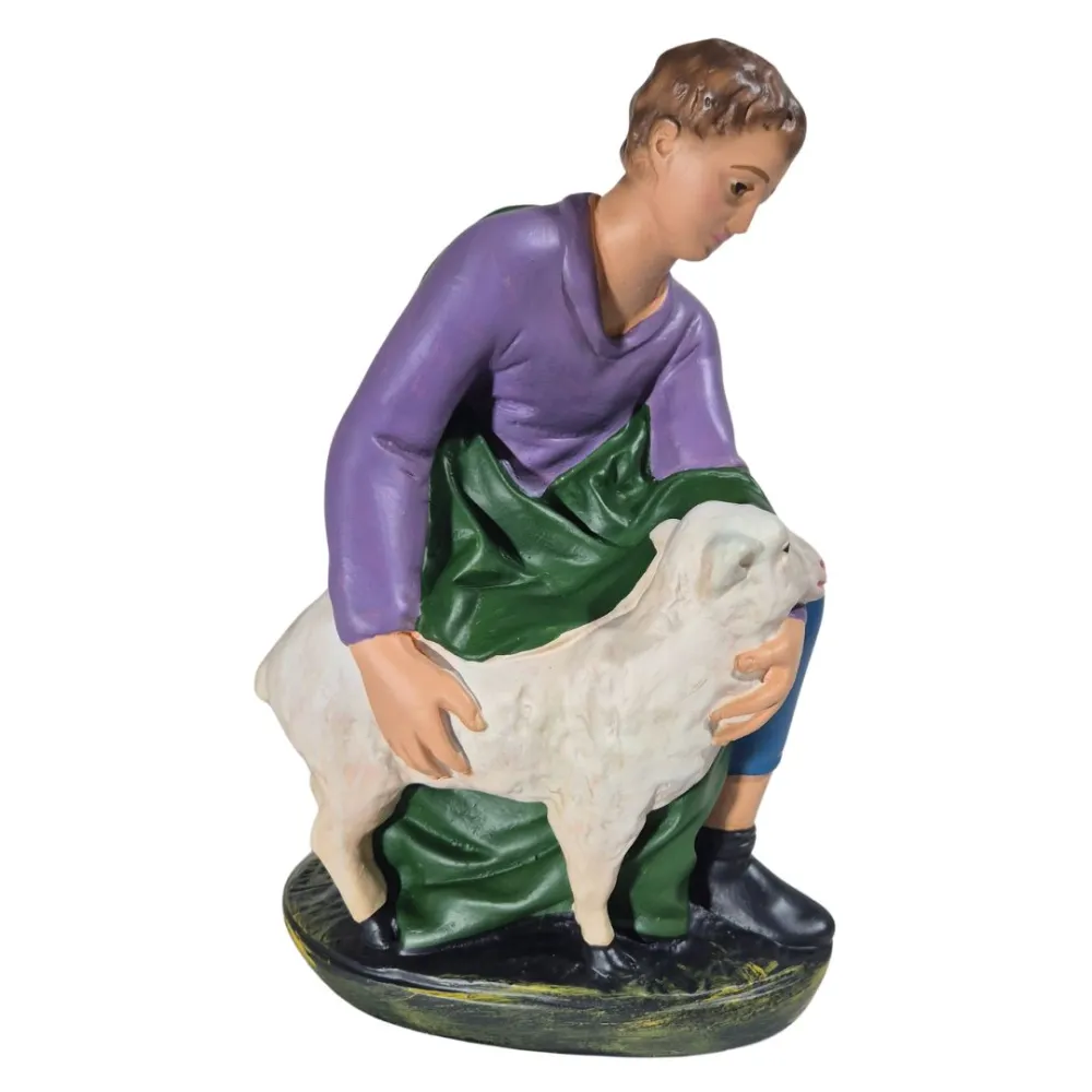 Kneeling Shepherd with Sheep, 30 cm Series