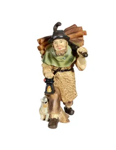 Elderly Man with Dog and Lantern – 12 cm