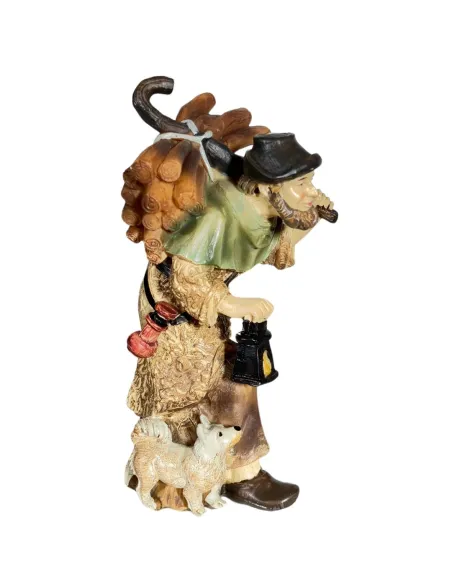 Elderly Man with Dog and Lantern – 12 cm