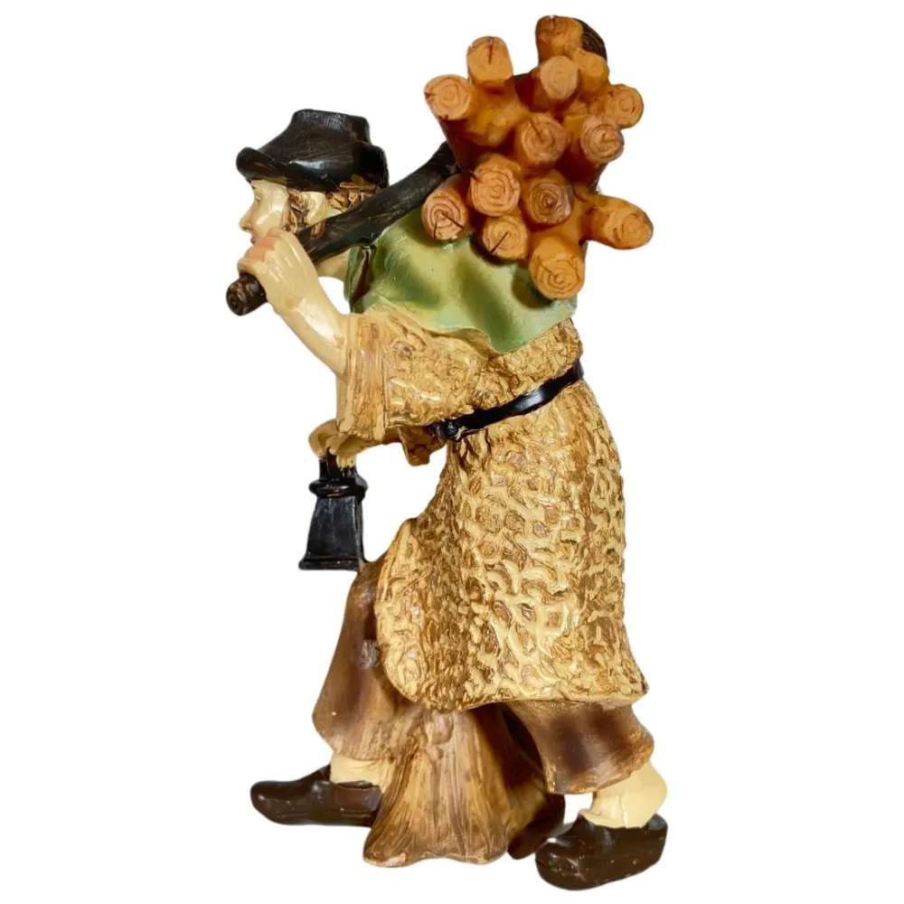 Elderly Man with Dog and Lantern – 12 cm