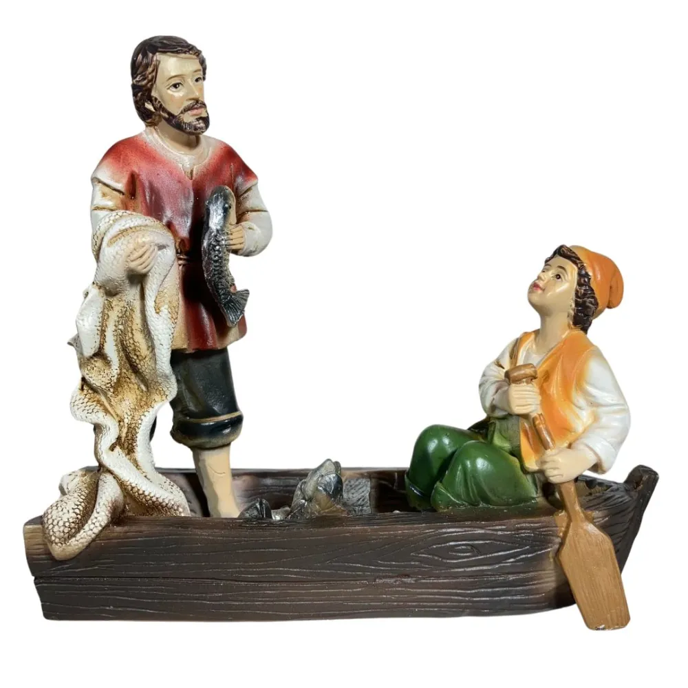 Boat with Fisherman and Child – 10 cm