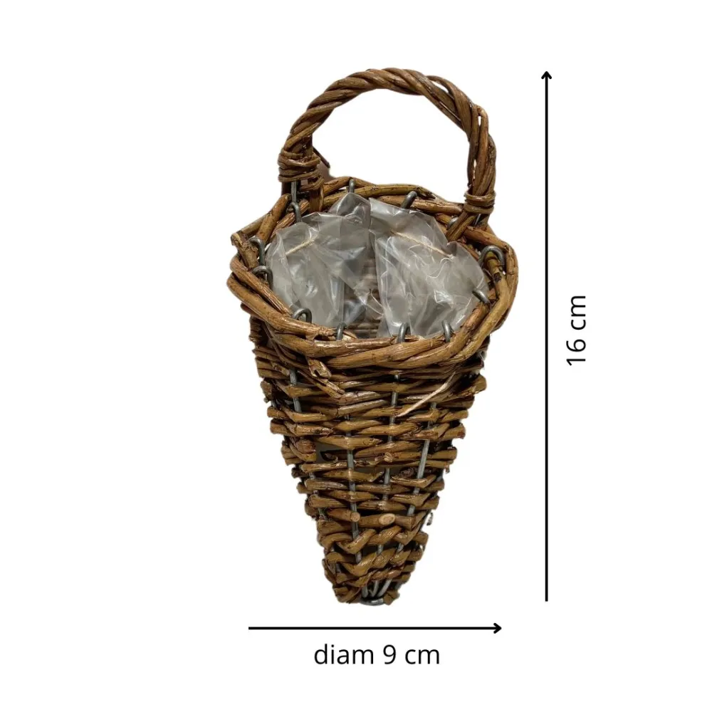 Conical Wicker Basket with Handle for 30–35 cm Nativity Figures