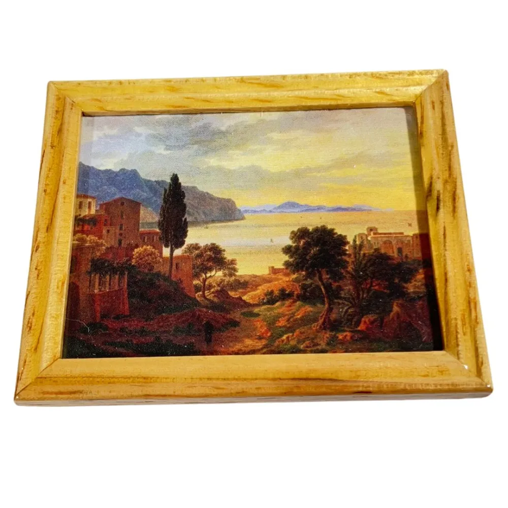 Framed Landscape Painting for 20–30 cm Nativity Figures