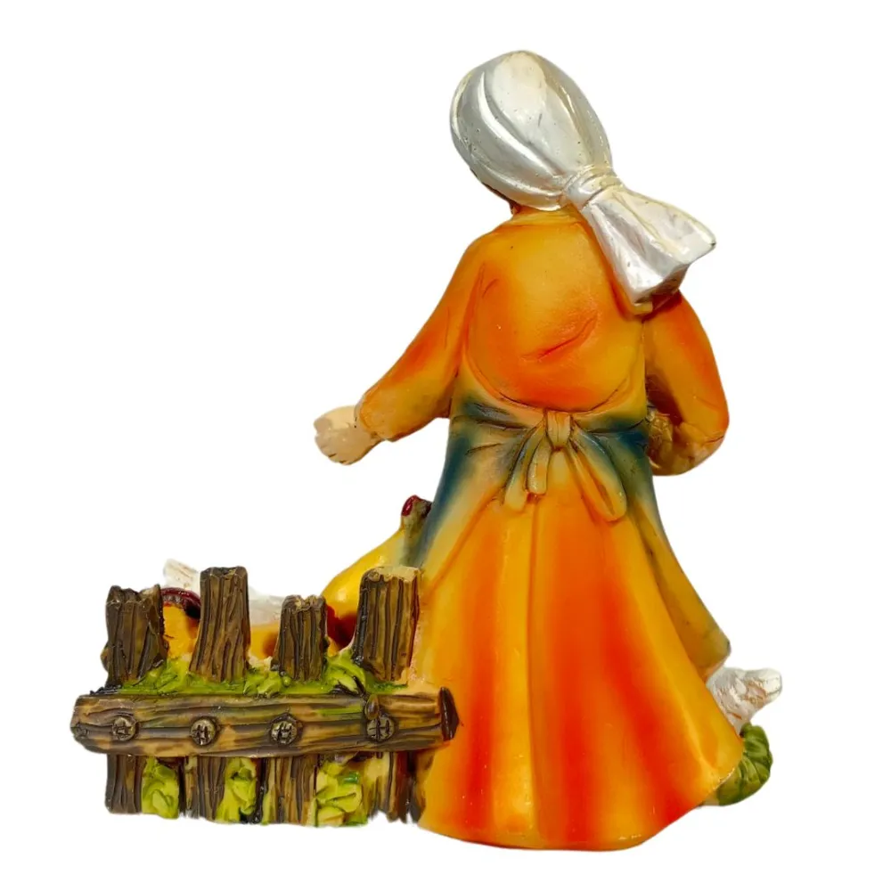 Young Woman with Three Hens – 10 cm