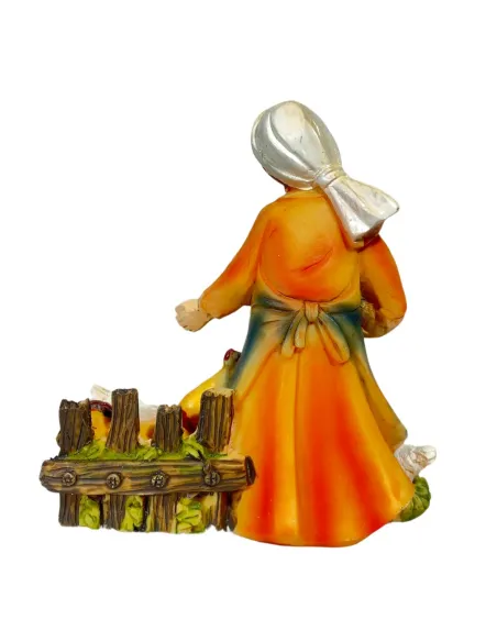 Young Woman with Three Hens – 10 cm