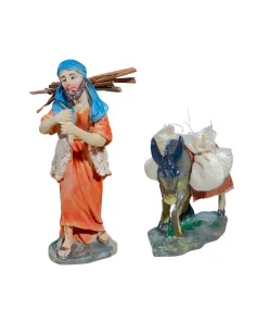Viandante con asino 10 cm