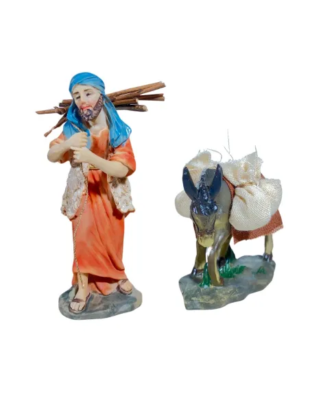 Viandante con asino 10 cm