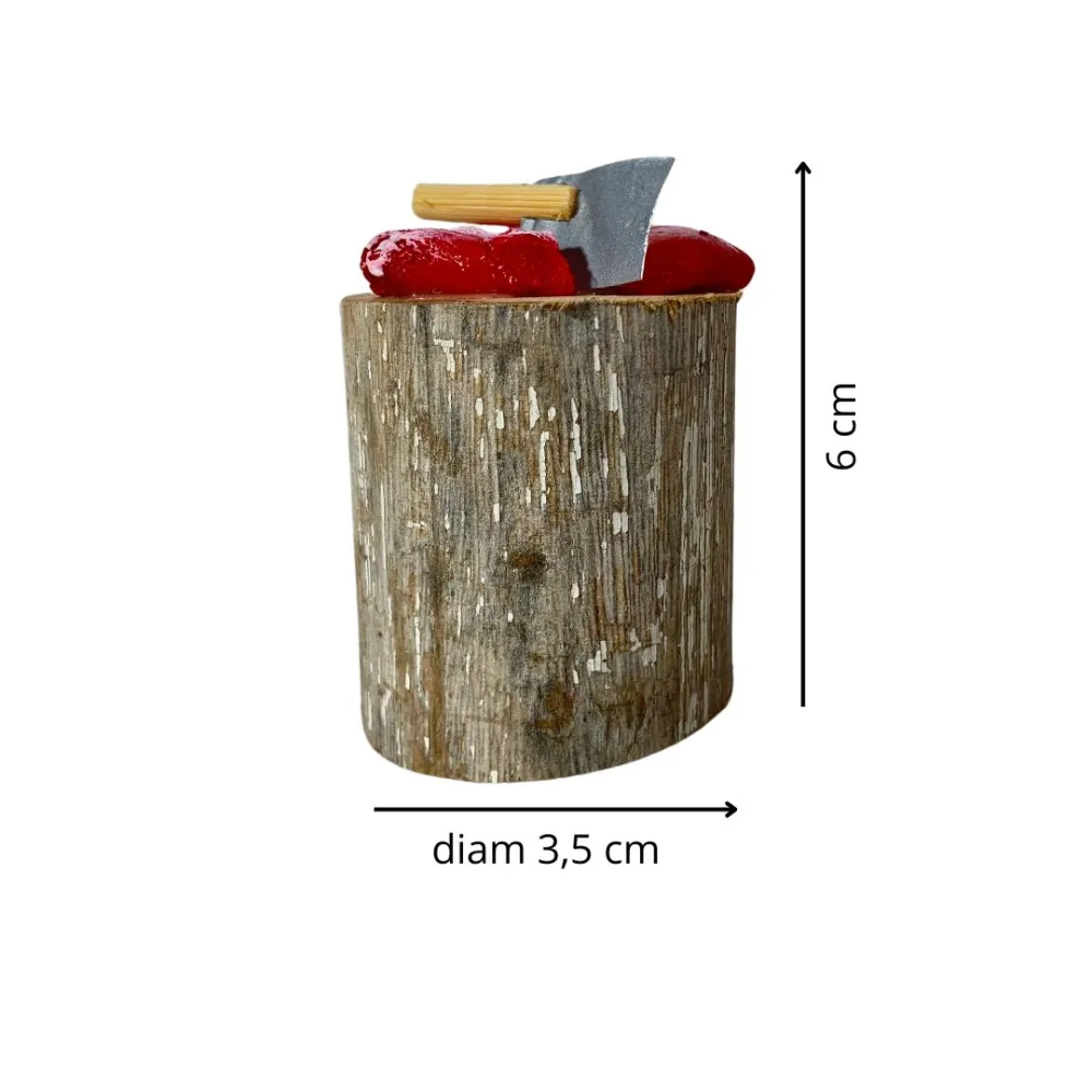 Rustic Chopping Block with Meat for 10–12 cm Nativity Figures