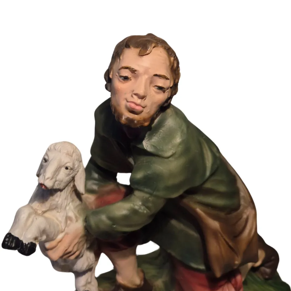 Kneeling Shepherd with Lamb – 30 cm Series