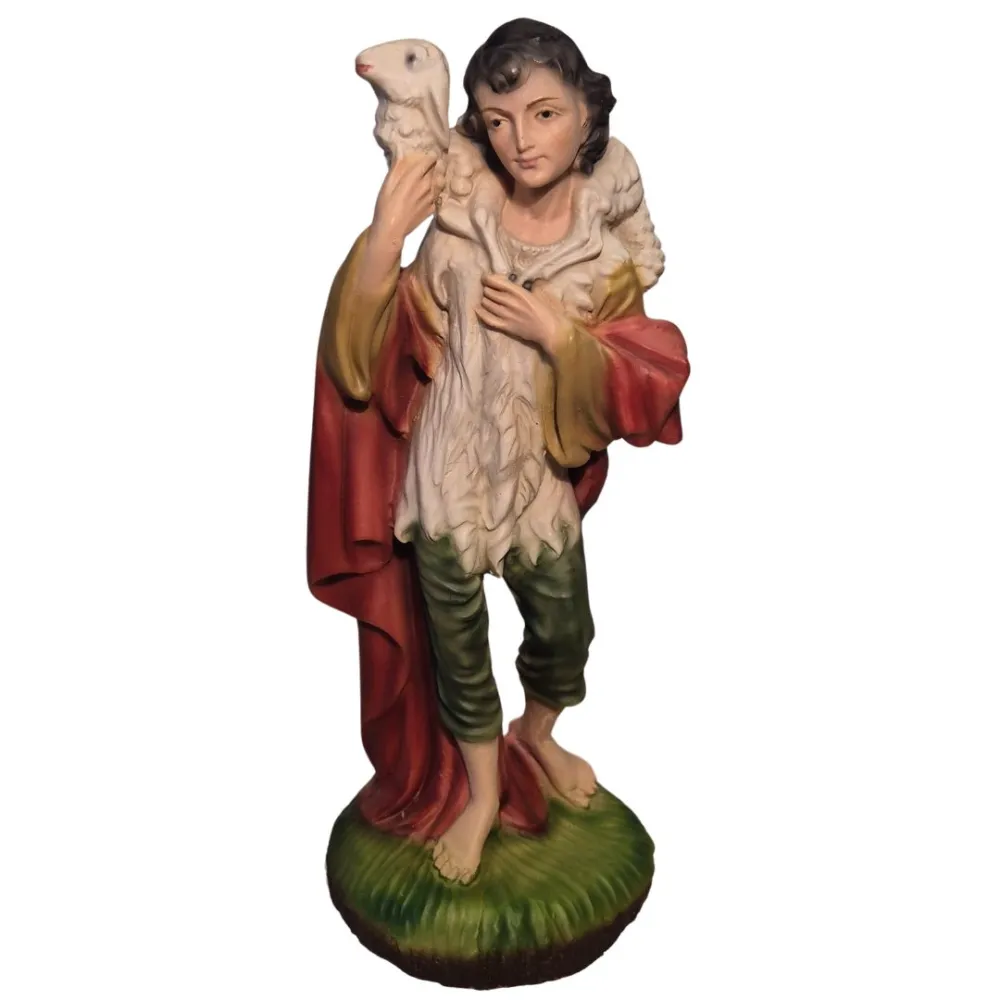 Standing Shepherd with Sheep – 28 cm Series