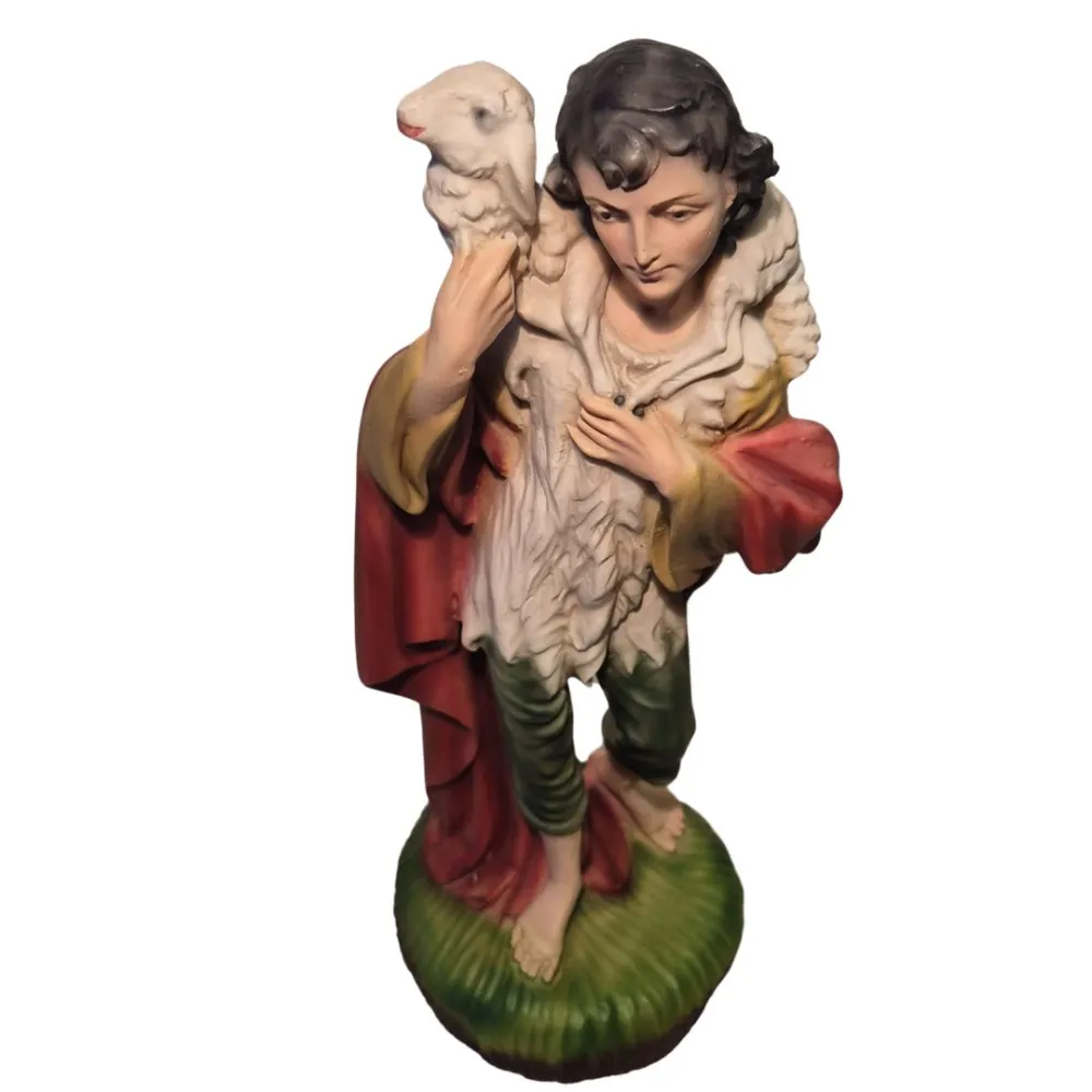Standing Shepherd with Sheep – 28 cm Series