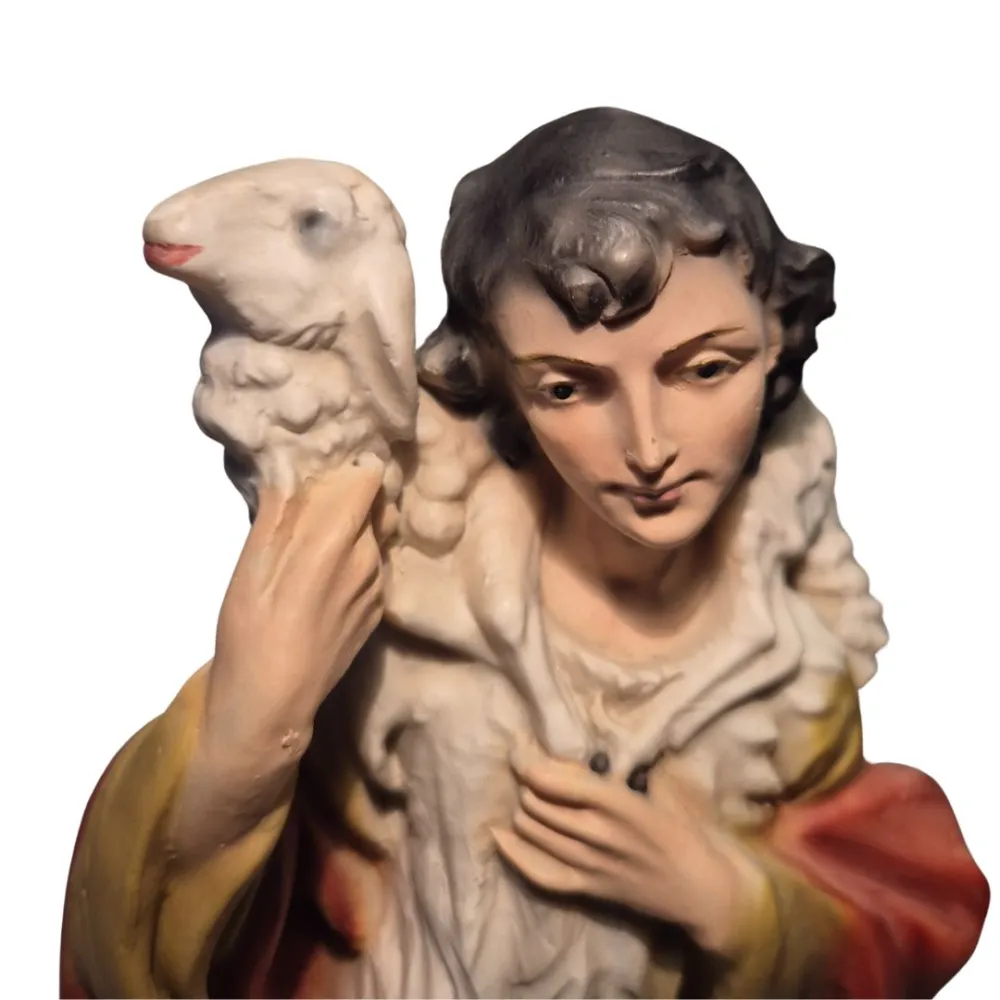 Standing Shepherd with Sheep – 28 cm Series