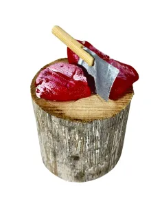 Rustic Chopping Block with Meat for 10–12 cm Nativity Figures