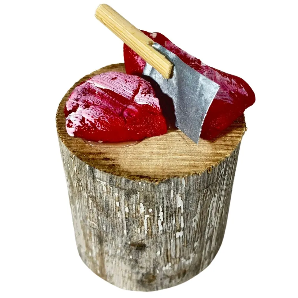 Rustic Chopping Block with Meat for 10–12 cm Nativity Figures