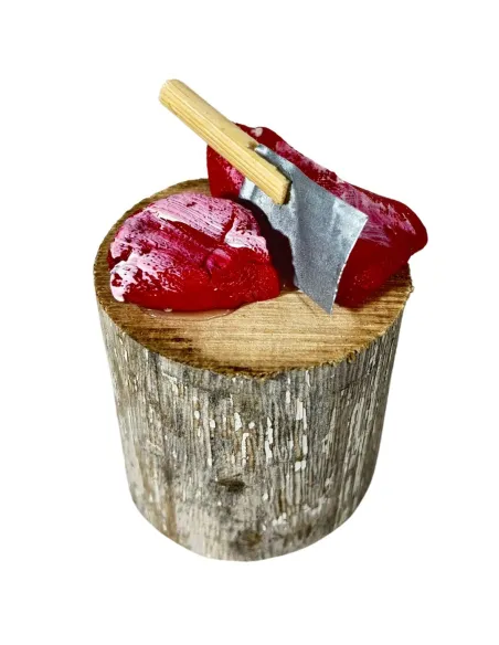 Rustic Chopping Block with Meat for 10–12 cm Nativity Figures