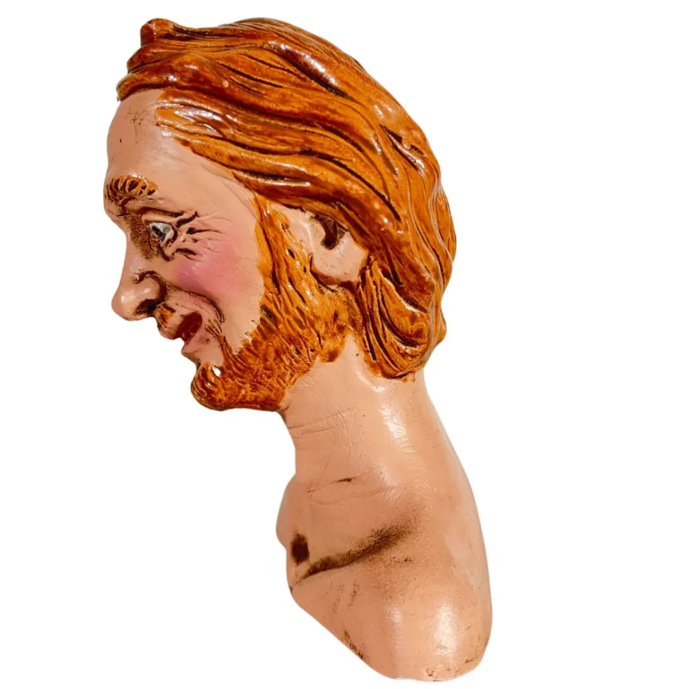 Bearded Man Head with Red Hair for 30 cm Nativity Figures