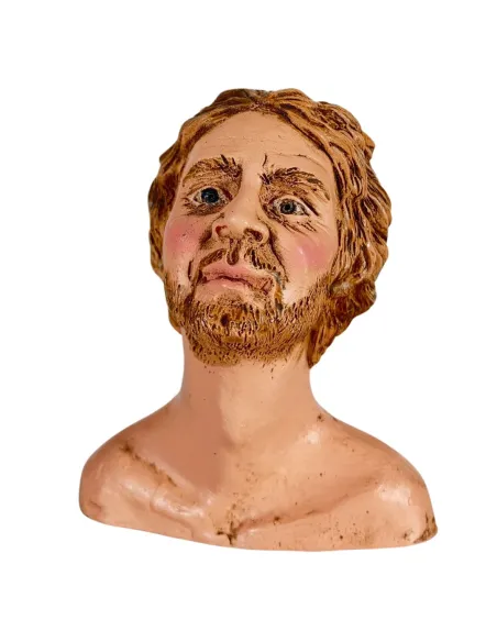 Volto uomo con barba castana per 30 cm