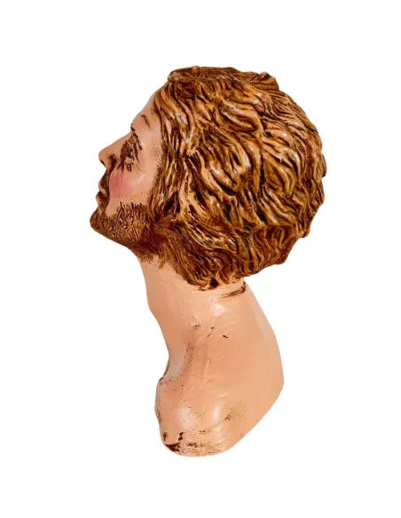 Bearded Man Head with Brown Beard for 30 cm Nativity Figures