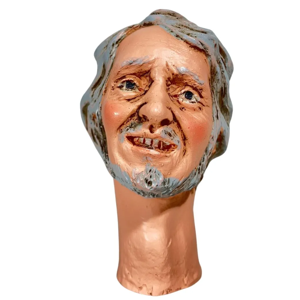 Grey-Haired Man Head for 30 cm Nativity Figures