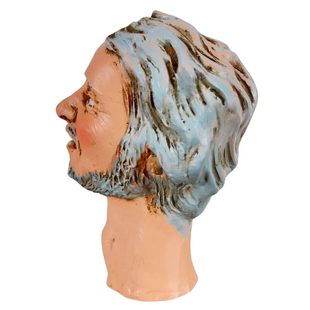 Grey-Haired Man Head for 30 cm Nativity Figures