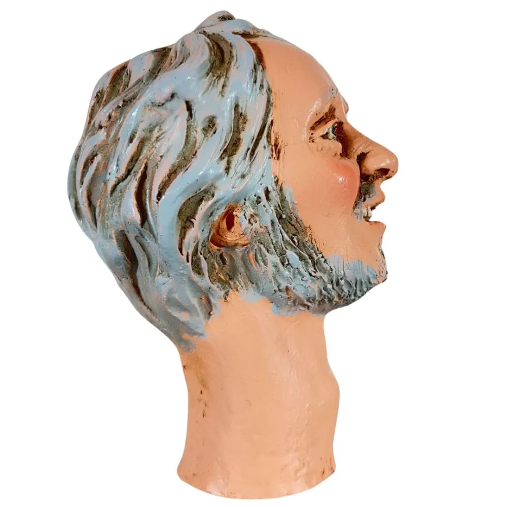 Grey-Haired Man Head for 30 cm Nativity Figures