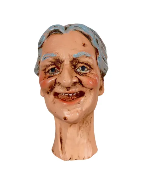 Laughing Elderly Woman Head for 30 cm Nativity Figures
