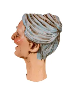 Laughing Elderly Woman Head for 30 cm Nativity Figures 2