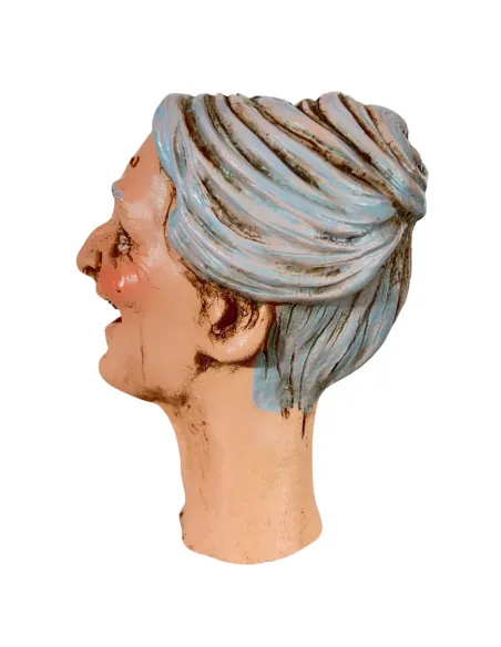Laughing Elderly Woman Head for 30 cm Nativity Figures